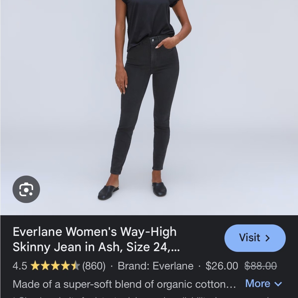 Everlane - Way High Dark Gray Skinny Jeans - sz 26